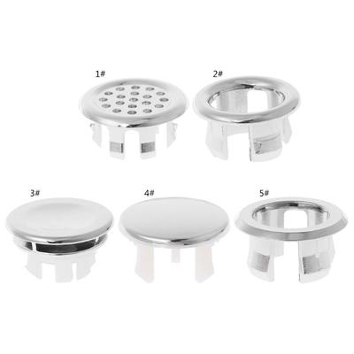 Bathroom Basin Sink Overflow Ring Six-foot Round Insert Chrome Hole Cover Cap