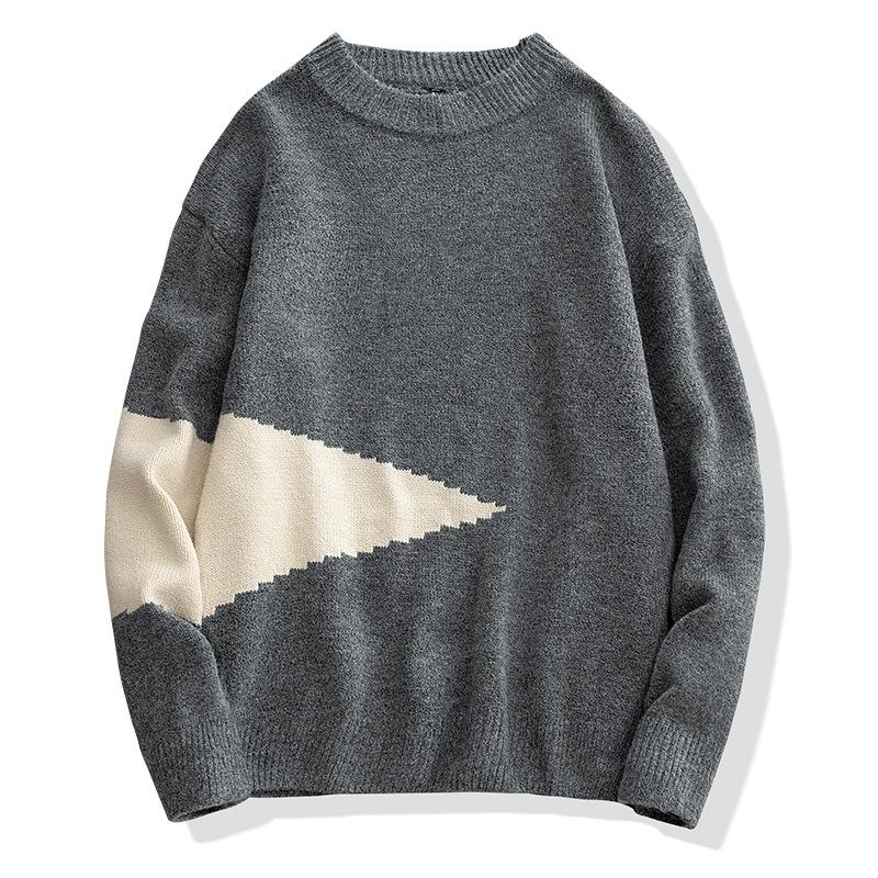Winter Men 'S Round Neck Thicken Sweater Loose Knitwear Sweater Warm Bottoming Shirt 