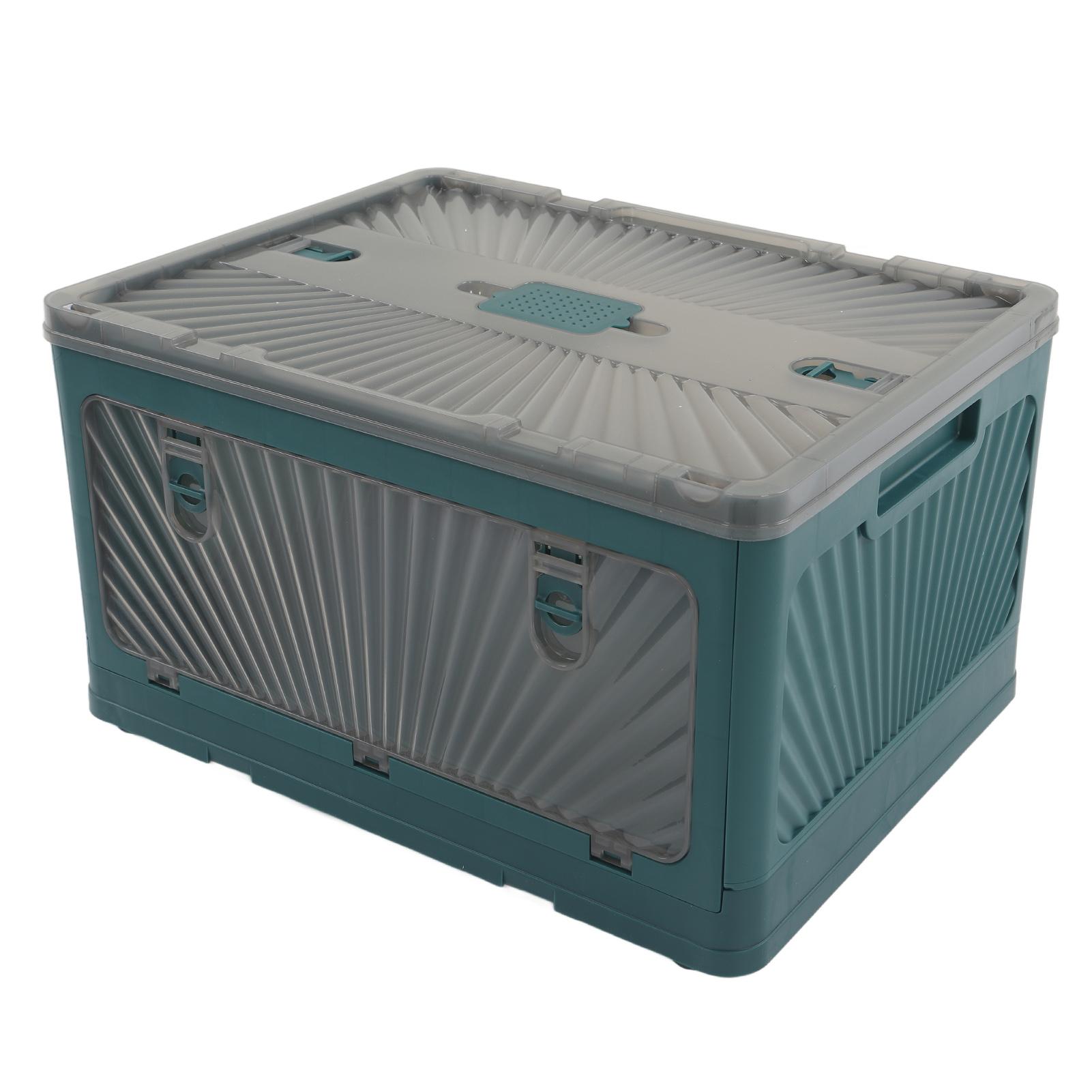 Stackable Storage Bin 3 Doors Large Capacity Removable Wheels Folding Plastic Storage Box with Lid for Home Outdoor Medium 315x1575in темно-зеленого 4950₽