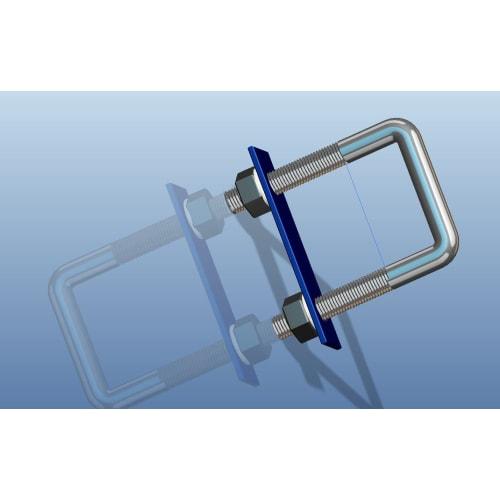 Aopin Square U-Bolts, 1.57" (40mm) Inner Width U-Bolt Brackets, 304 Stainless Steel, M6 Nuts, Plates, and Washers for Automotive/Car/Trailer Bumpers,