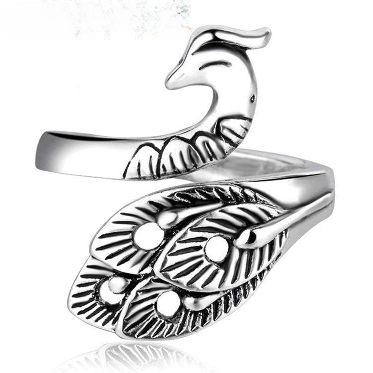 Simple Retro Three-dimensional Peacock Ring Female Ring