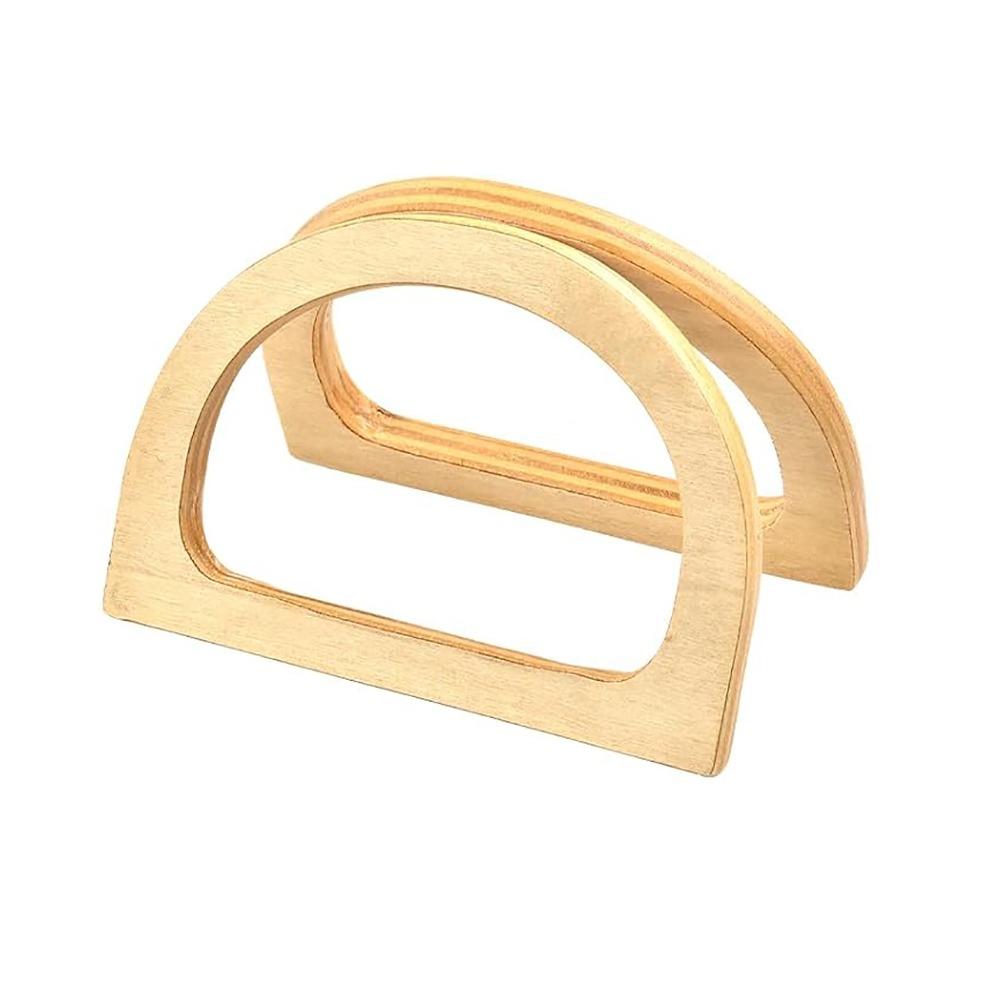 New Wooden Handbag Handles D-shaped DIY Purse Handles Replacement Purse Strap