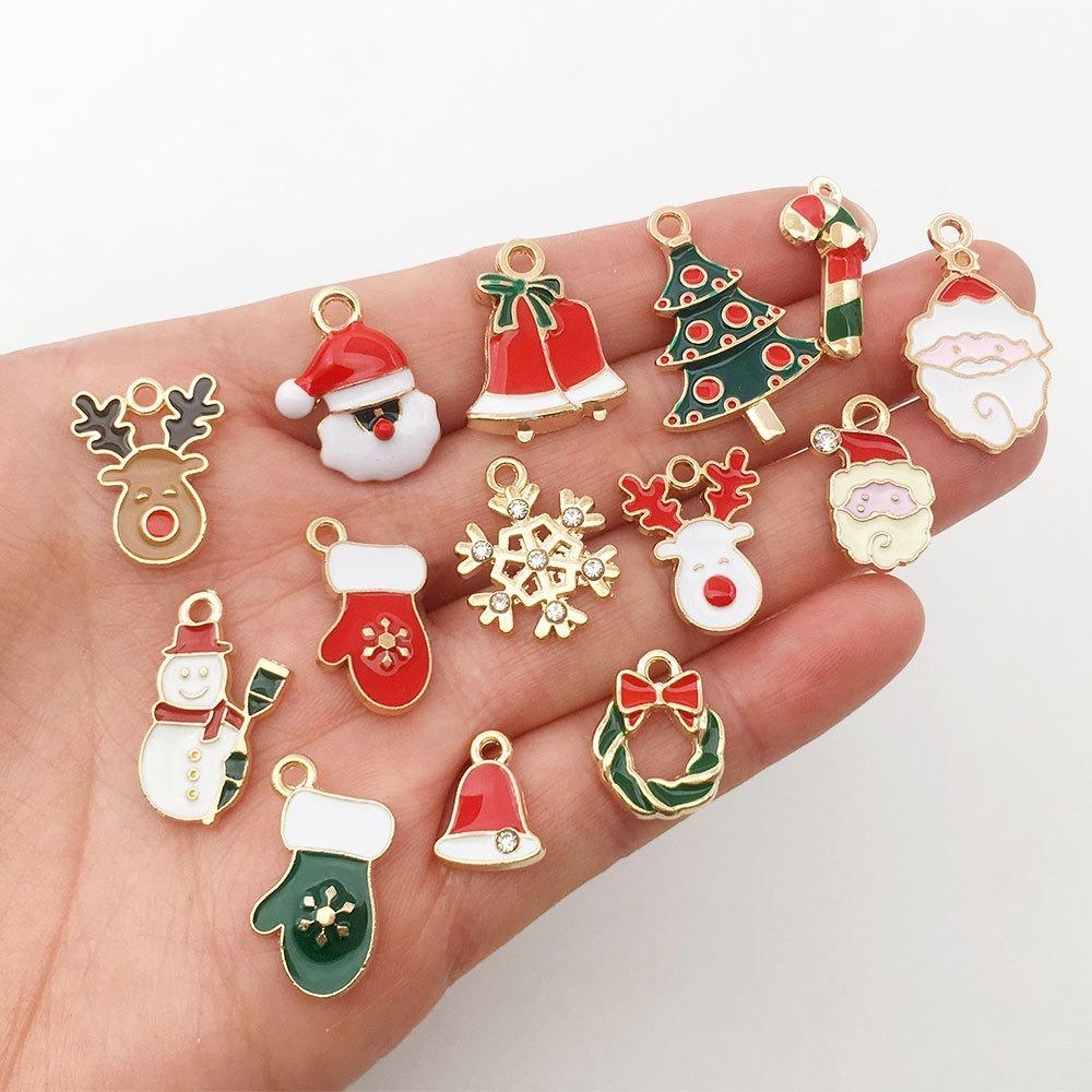 20-100pcs Snowman Cartoon Resin Figurine Pendant Alloy Hand-made Hanging Materials Home