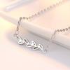 Pastoral Simple Fashion Horse Eye Olive Branch Leaf Shape Personalized Silver Plated Necklace, Female