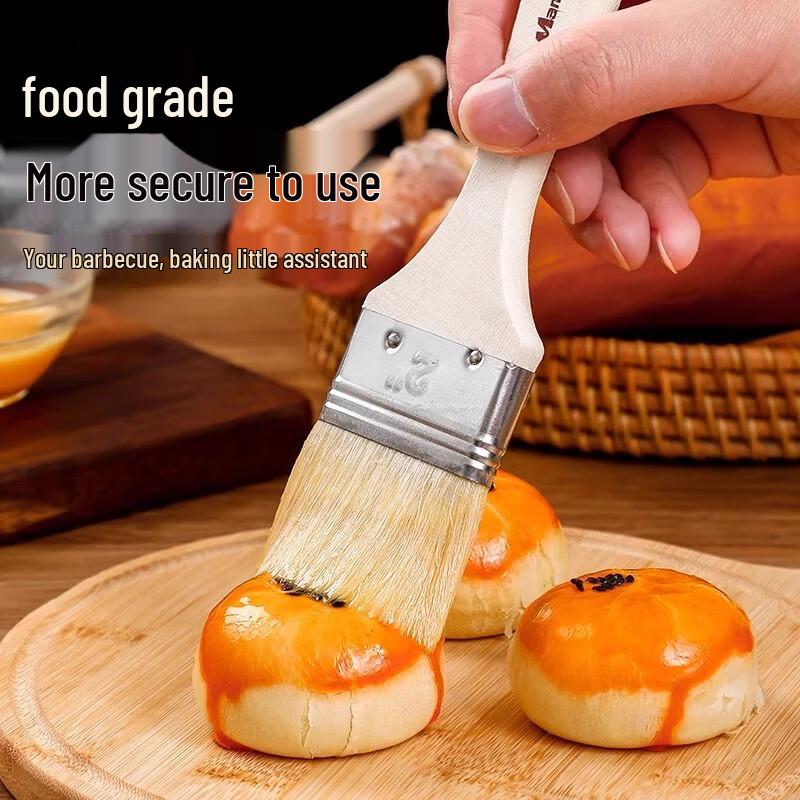Zhaoran Food-Grade Wool Pastry & BBQ Brush Set, 3-Pack