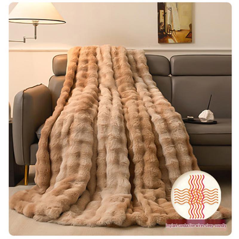 Rabbit Plush Coral Fleece Winter Blanket