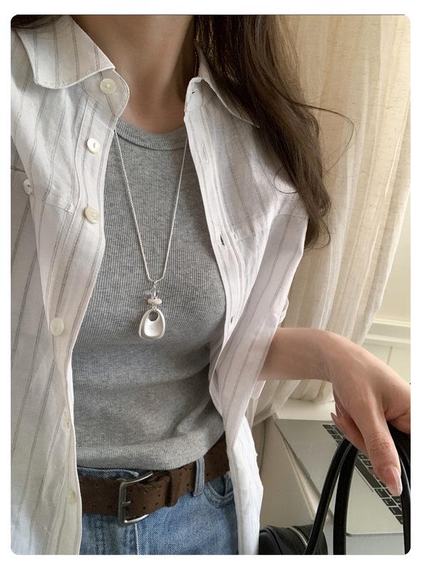 Matte Minimalist Pendant Necklace - Personalized Layered Aesthetic Chain Accessories