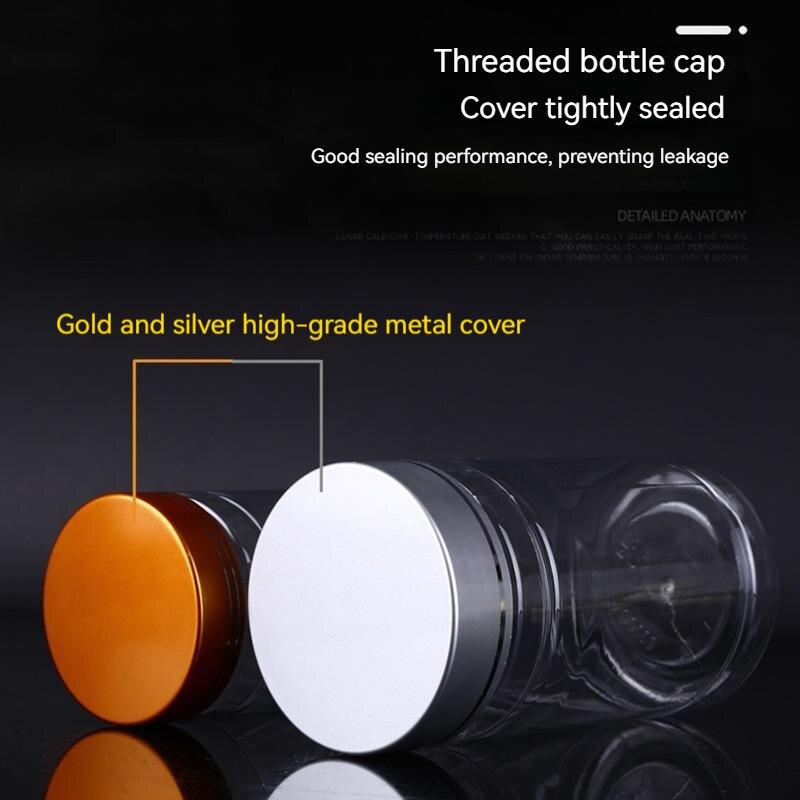 5pcs 200ml Plastic Bottle With Metal Cap Transparent Plastic Dried Fruit Bottle With Cap Empty Bottle Sealed Bottle Jar
