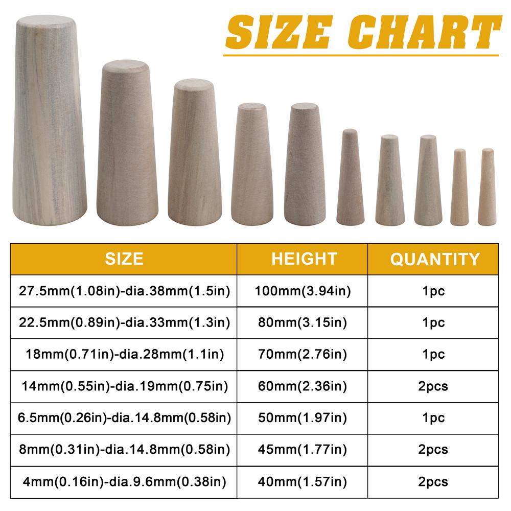 10Pcs Wooden Hole Plugs Kit 7 Sizes Marine Tapered Conical Drain Stopper scupper plugs for boats Yacht Parts and Accessories 7