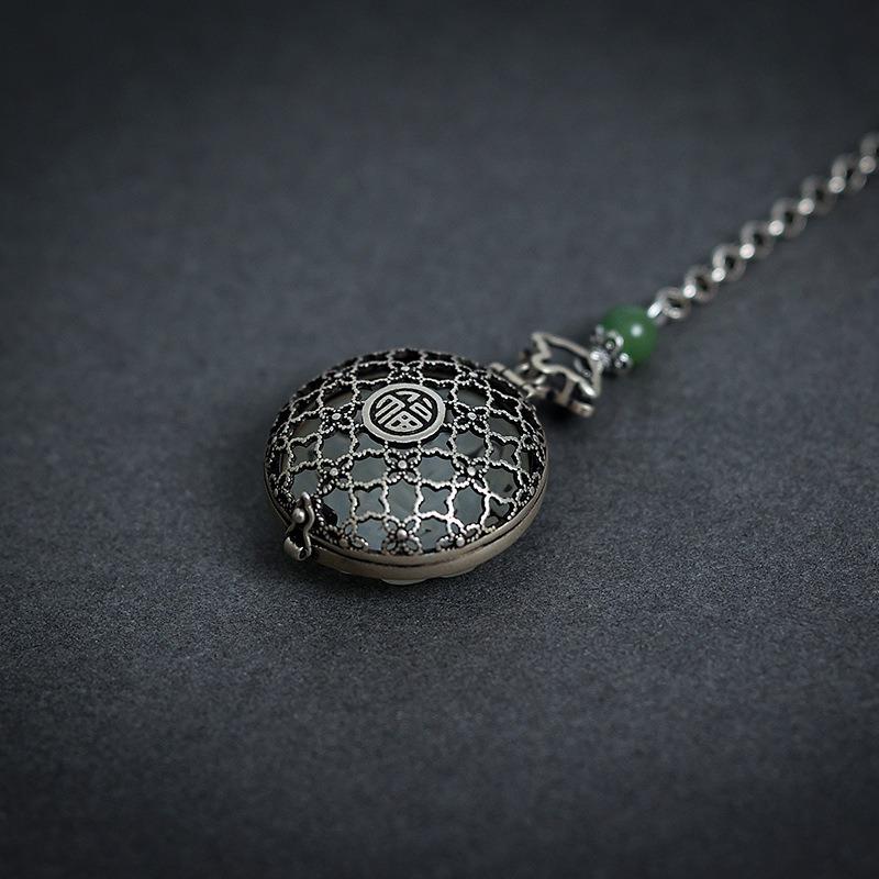 Vintage Long Chain Tassel Jewelry Original Natural Hotan Jade Round Ruyi Button Pendant Openable Hanfu Accessories