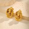 18k Gold Plated Multiple-layer Circular Earrings For Women, Exaggerated Drop Earrings, Geometric Jewelry Gift