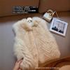 Clear mountains and late snow, imported fox fur vest, two-color fixed-dyed fur vest jacket for women