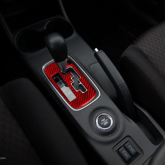 Red Carbon Fiber Automatic Gear Shift Cover Trim For Mitsubishi Outlander