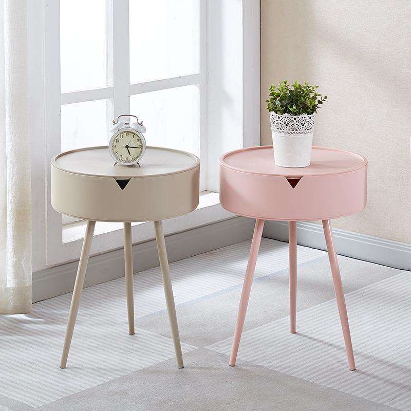 Modern Mini Round Triangular Side Table for Bedroom or Living Room - Minimalist Design