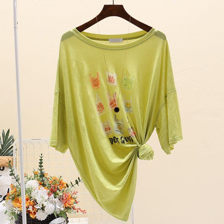 

Літня сексуальна футболка великих розмірів з короткими рукавами для жінок, тонка сонцезахисна плівка, футболки, повсякденні, великі, кумедні, з принтом, білі, y2k, топи, вуличний одяг 3XL коричневий