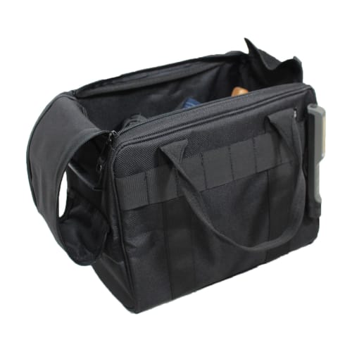 BIGMAN Double Zip Tool Bag, Volume 13, BMB-06, Durable Black Fabric Tool Bag for DIY and Outdoor Use, Model Number: 4962308193272