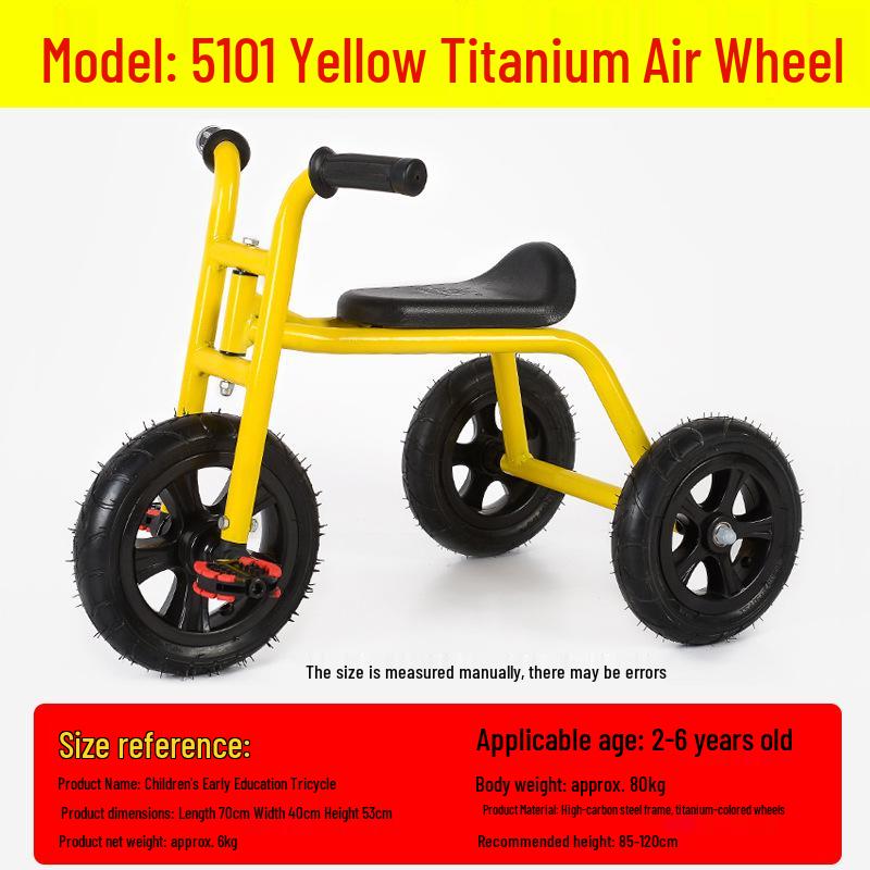 Children's Double Pedal Tricycle with Basket for Outdoor Play