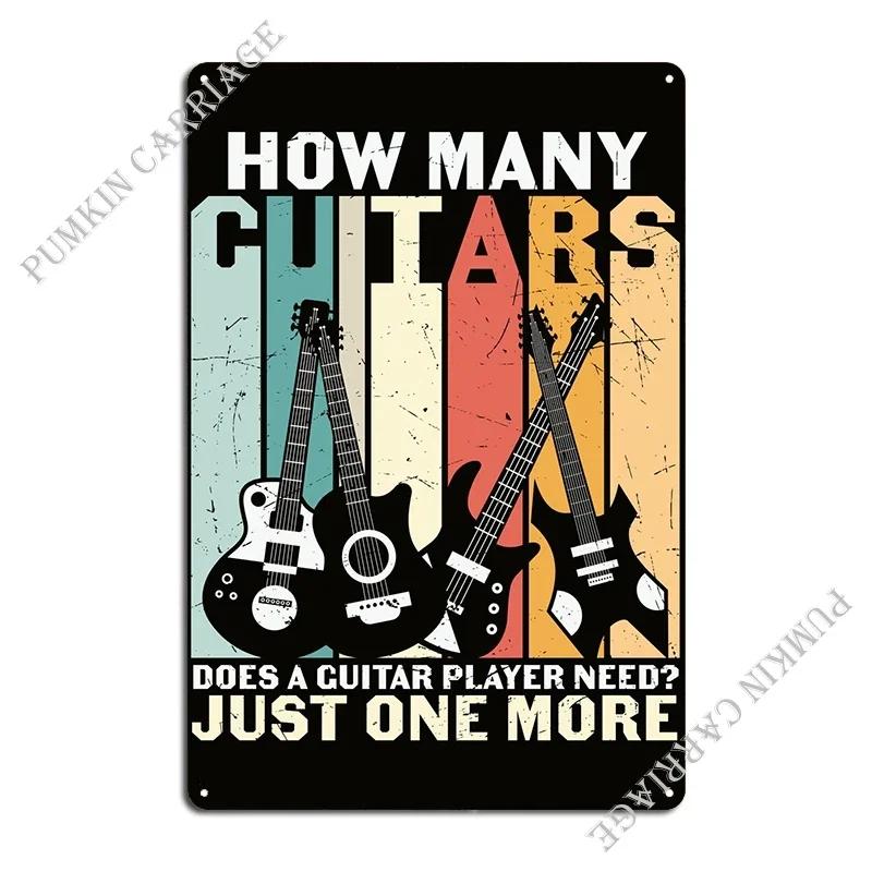 How Many Guitars Metal Signs Rusty Vintage Club Plaques Tin Sign Poster