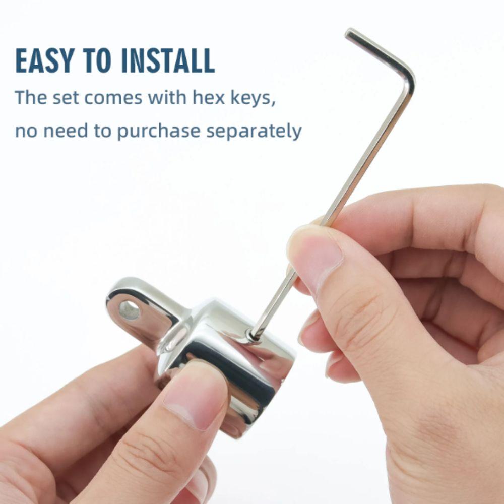316 Stainless Steel Deck Hinge Slide Cap 22mm Pipe External Eye End Canopy Tube End  External Tube