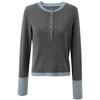 Damen Rundhals Langarm Strickpullover