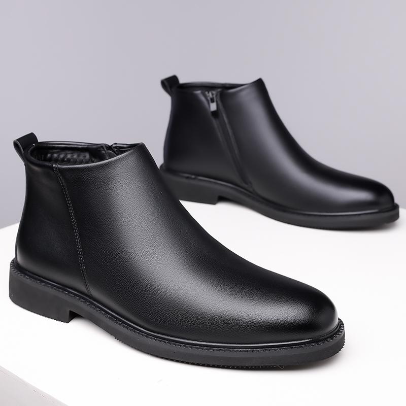 Fashion Brand Men's Chelsea Boots Oxford Business Work Shoes Genuine Leather Handmade Boot Shoes For Formal Dress Wedding Business Party