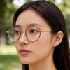 Fashion photosensitive color-changing flat glasses, daily repairing and slimming plain ins Xiaoxiangfeng myopia anti-blue glasses