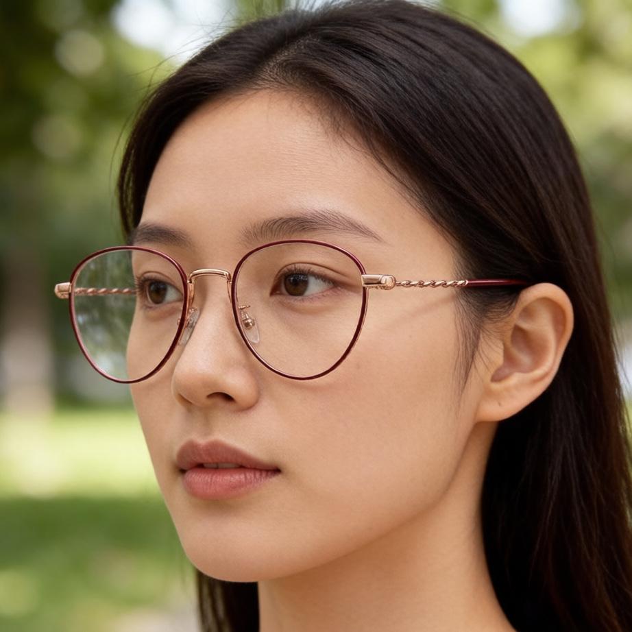 Fashion photosensitive color-changing flat glasses, daily repairing and slimming plain ins Xiaoxiangfeng myopia anti-blue glasses