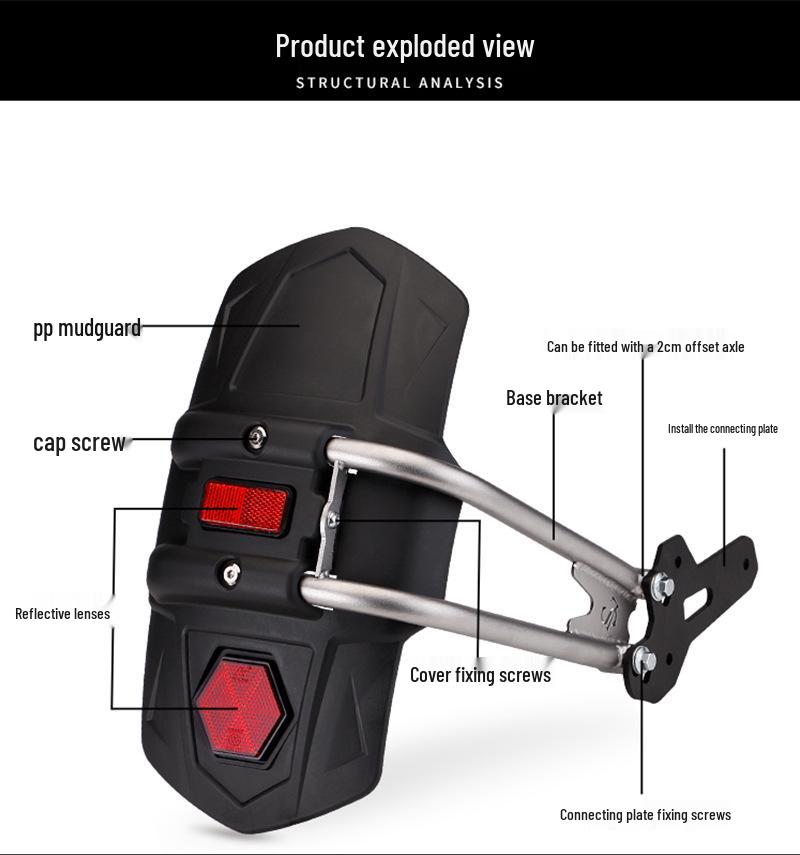 Thickened Rear Mudguard with Reflector for Jinpeng Benelli TRK502X Motorcycle