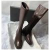 Women's Knee-high Boots High Quality Soft Leather Boots Temperament Slim Long Booties Side Zipper Women's High Boots Botas Mujer