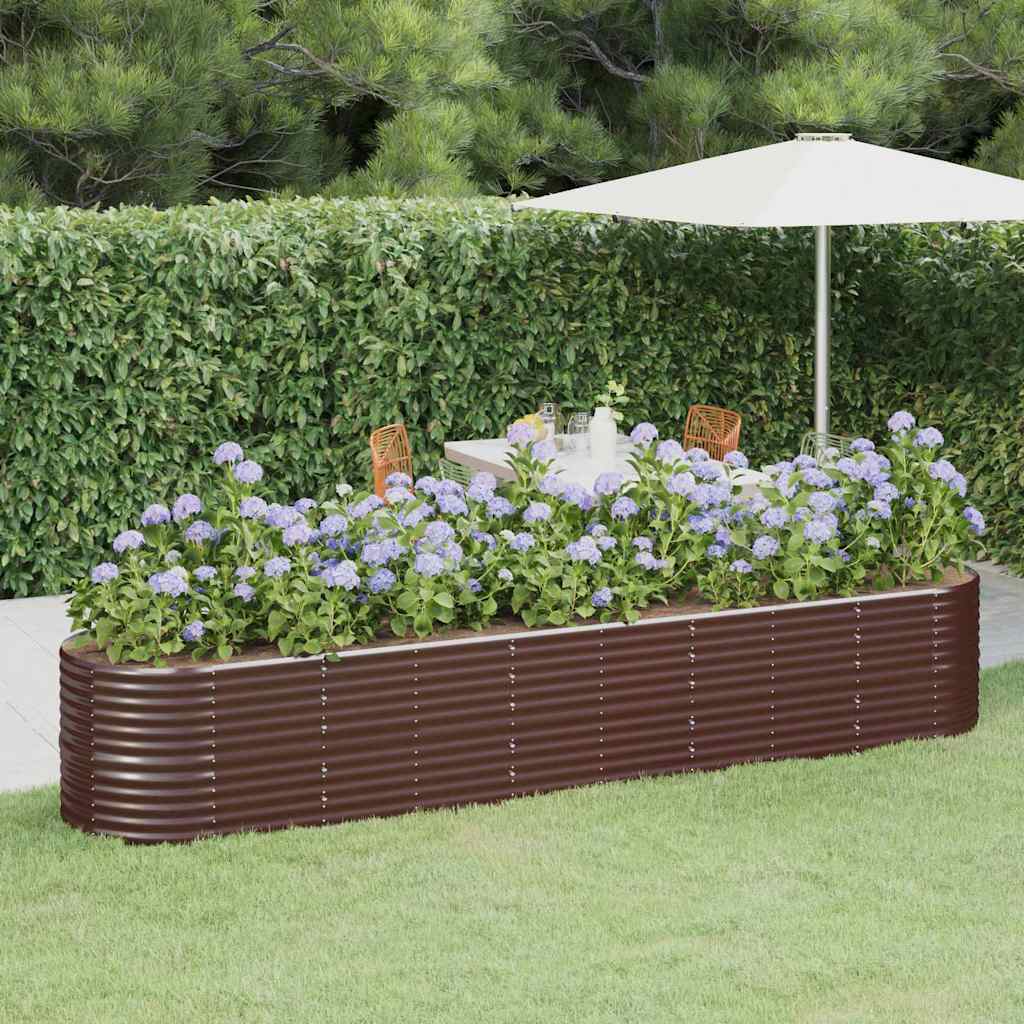 vidaXL Hochbeet Verzinkter Stahl 368x80x68 cm Braun