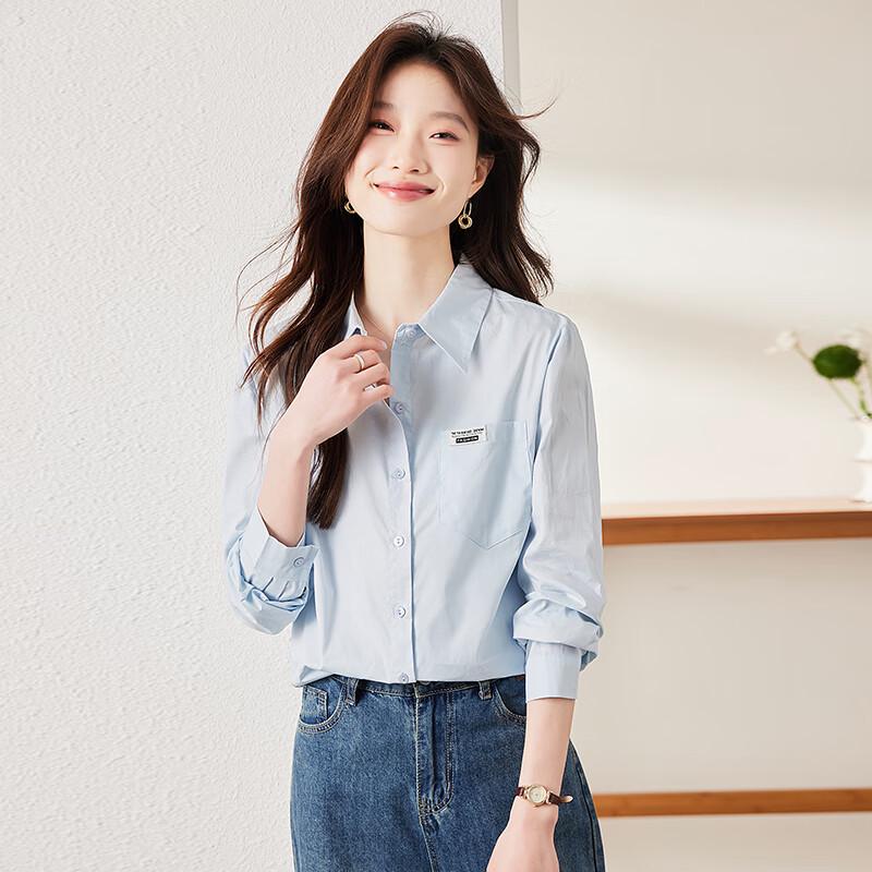 Teluoman Women s Embroidered Long Sleeve Commuter Blouse M