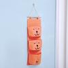 3 Pockets Cute Wall Mounted Storage Bag Closet Organizer Clothes Hanging Storage Bag Children Room Pouch Home Decor