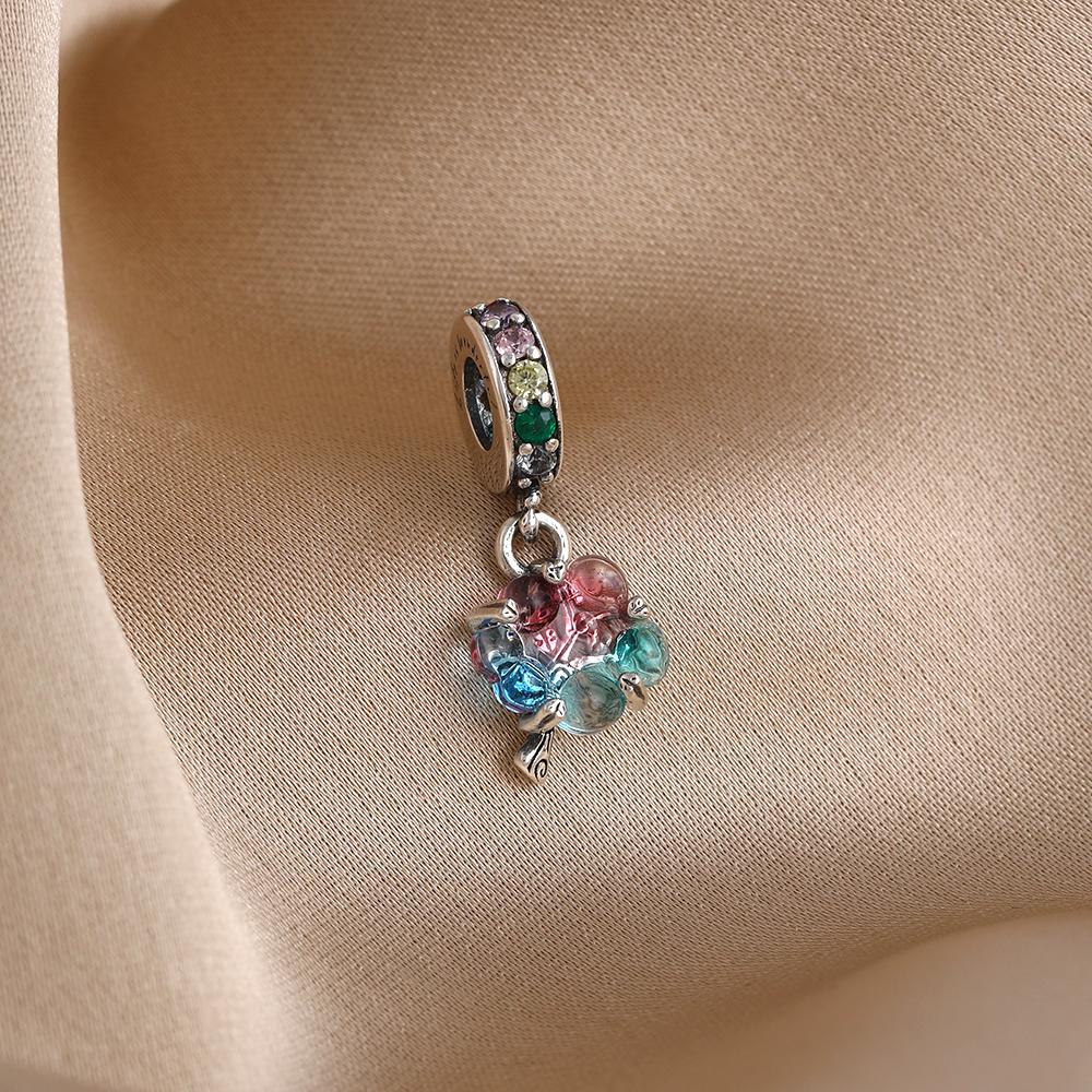 Spring Series Butterfly Pendant Clip Beads Earrings 925Silver Colored Inlaid Stone Fit Exquisite Bracelet Women DIY Jewelry Charm