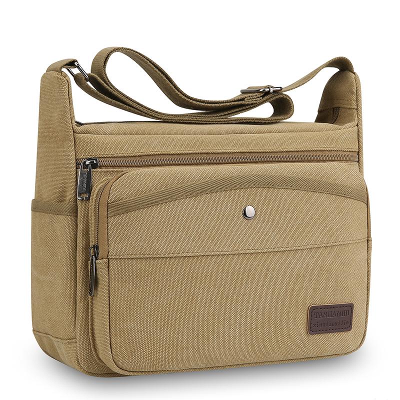 Men's High Quality Canvas Shoulder Bag – Fashion Crossbody Tote for Casual Outings Travel & Office