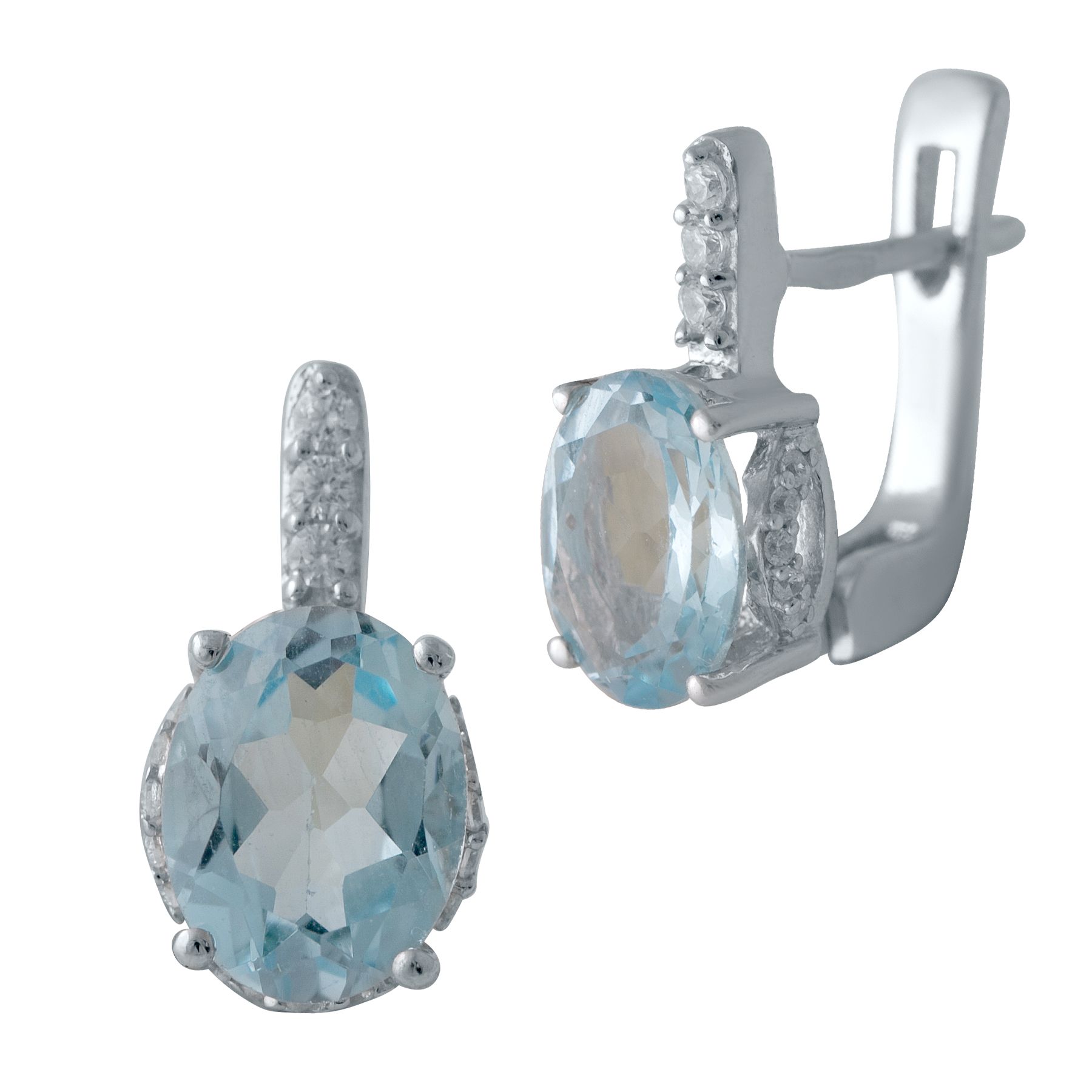 

Срібна каблучка з натуральним топазом 4.4ct (2042815) небо синє світло кольору