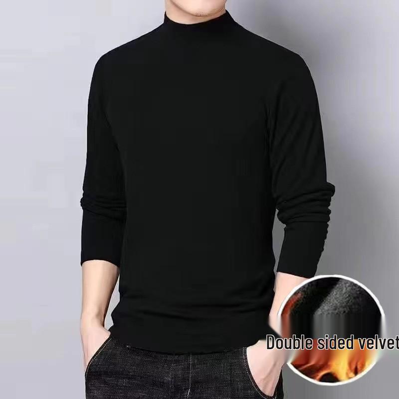 Men's Autumn/Winter Lambswool Color-Block Jacket - Trendy, Versatile, Loose Fit with Stand Collar