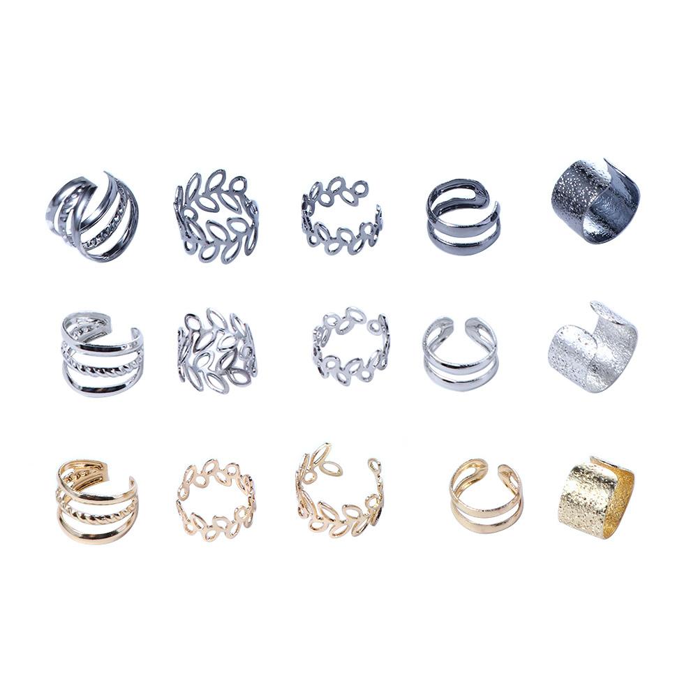 For Women C-Shape Girl Multi-layer Korean Style Earrings Earring Set Leaves Ear Cuff Ear Bone Clips