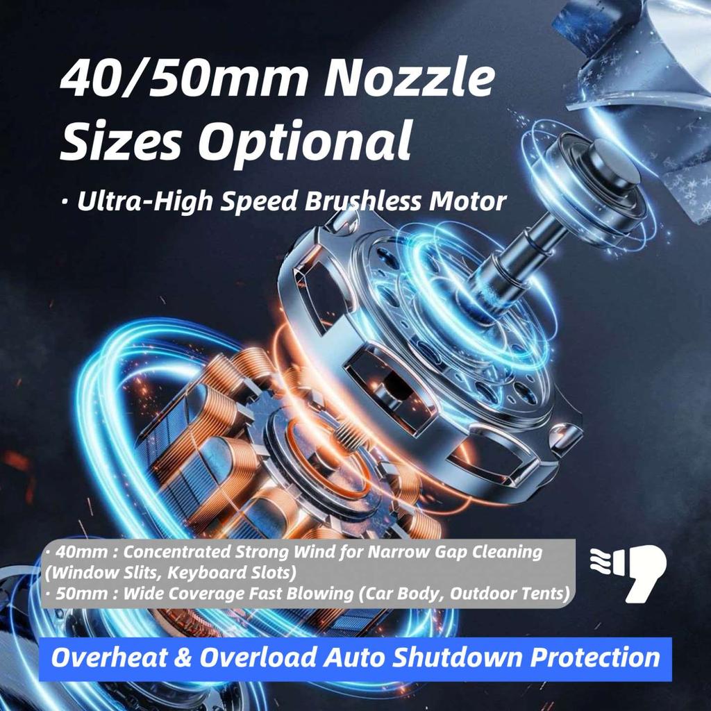 Powerful 2 1 Blower Vacuum Cleaner 500W 90000RPM for Fan Brushless Motor 16000mAh Portable Handheld Air Duster