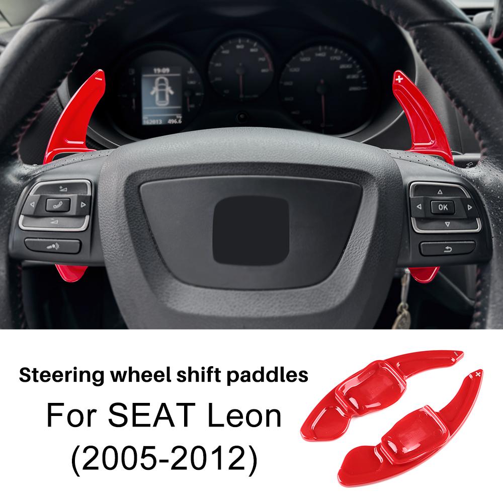 For Seat Leon 2005 2006 2007 2008 2009 2010 2011 2012 Carbon Fiber Style TOP ABS Car Steering Wheel Paddle Shifter Cover