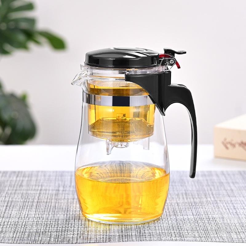 

Flowing Glass Tea Set: Heat-Resistant, Logo-Printable for Tea and Water Separation
