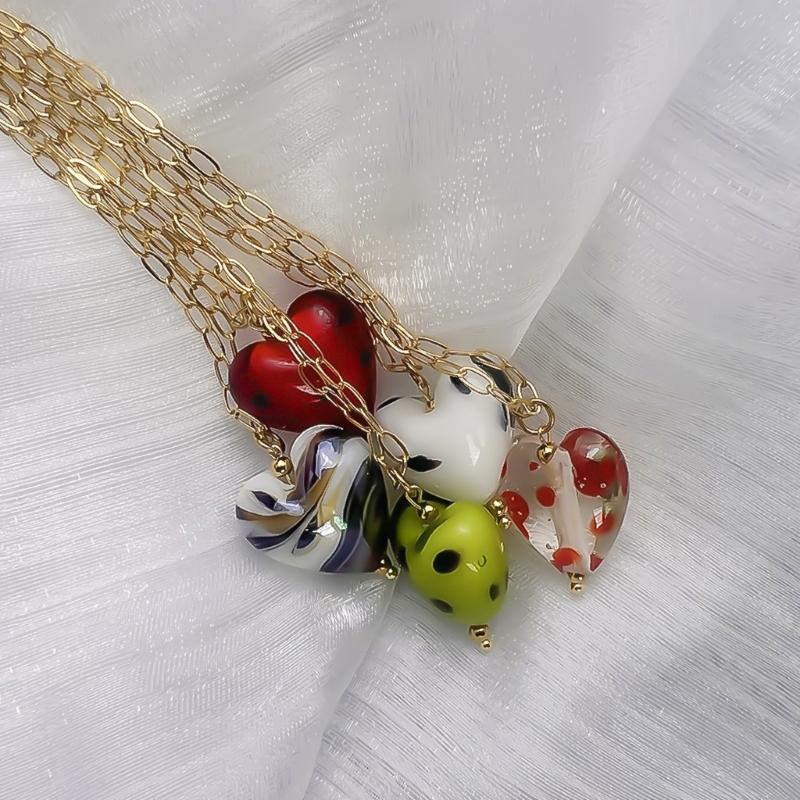 Delicate Glass Pendant Charm Choker Necklace Elegant Collar Chain Fashionable Neckwear Gift Jewelry for Girls Lady