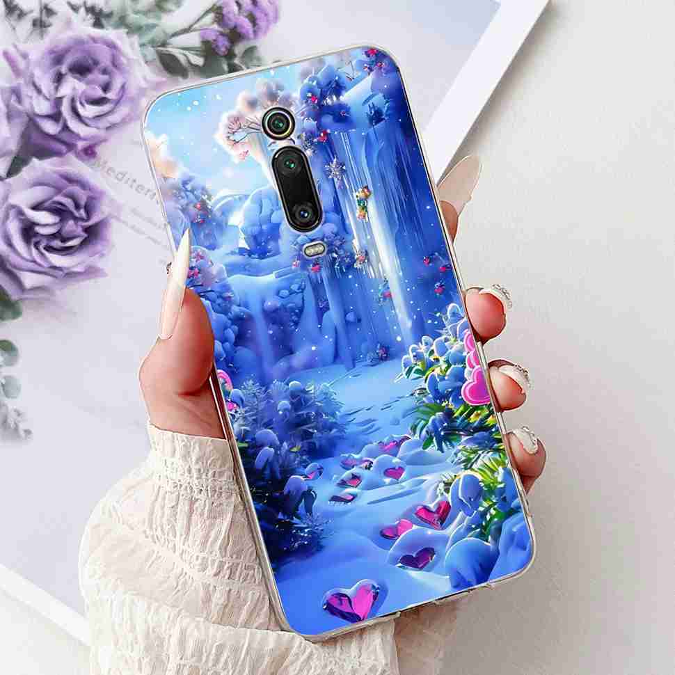 For Xiaomi Mi 9T M1903F10G Case Fashion Painting Soft Silicone TPU Cover For Xiaomi Mi 9T Mi9t 6.39" Flower Girl Phone Casing