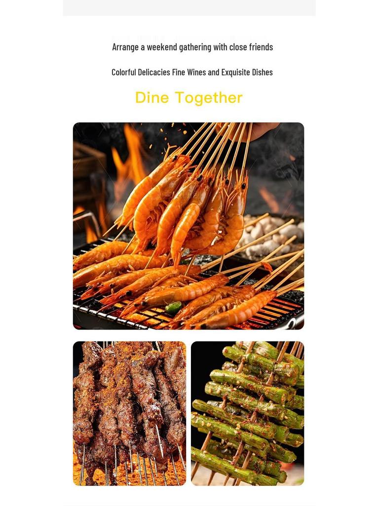 Bärbar utomhusgrill: Kompakt kolgrill för kött & fisk