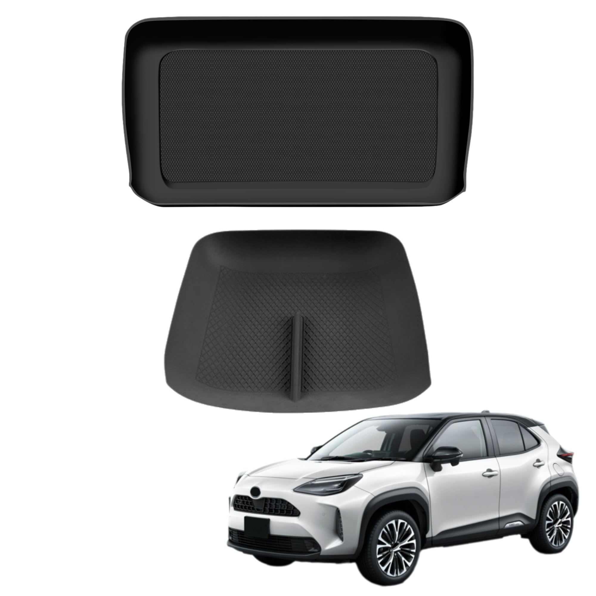 

EopTatoo Compatible with the New Yaris Cross Center Console Storage Navigation and Interior Parts (10 Series) - Tray, Tray, Non-Slip Dress-Up чёрный