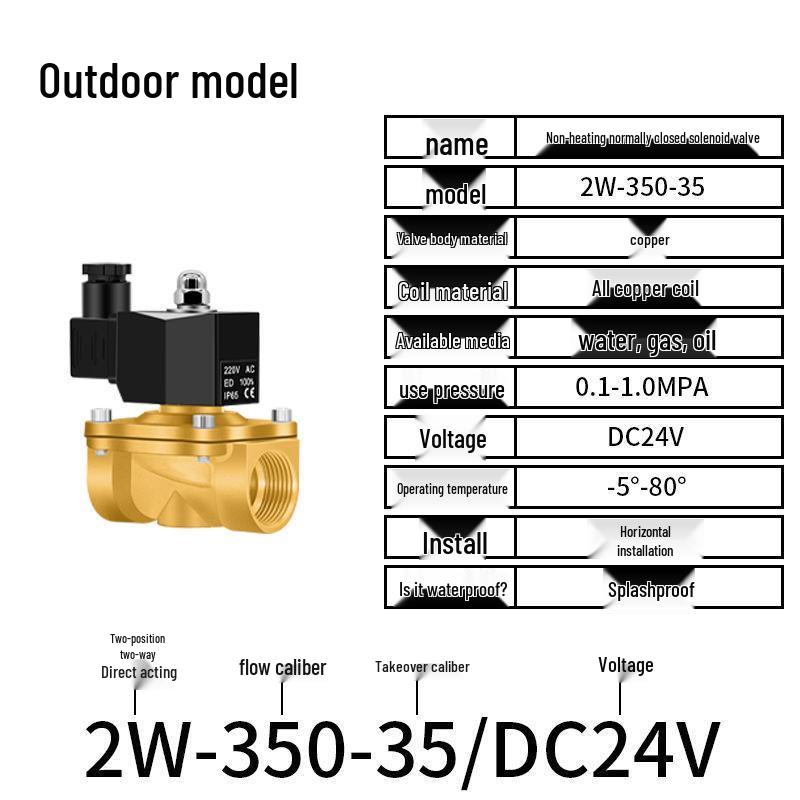 Válvula Solenoide Eléctrica - 1 Pulgada, 4 Puntos, Normalmente Cerrada, 12V/24V/220V Control de Agua y Drenaje