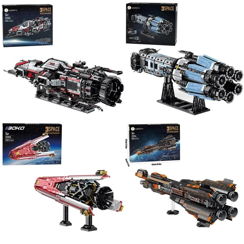 Space Battleship Building Blocks Creative Navy Battleship Fighter Model Bricks Desktop Decoration Diy Toy For Kids Holiday Gifts