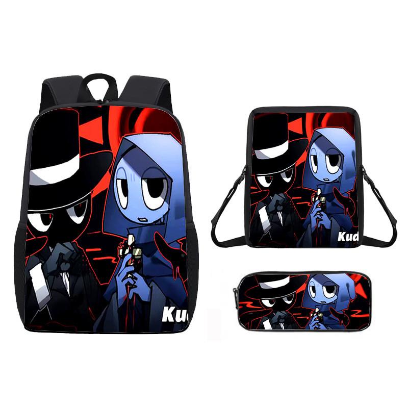 Incredibox Cartoon Pattern Backpack Shoulder Bag Pencil Case Three Set Piece