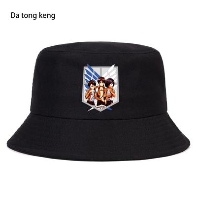 Japan Anime Attack On Titan Summer Hat Women Unisex Panama Bucket Cap The Design Flat Visor 90s Anime Fisherman Hat