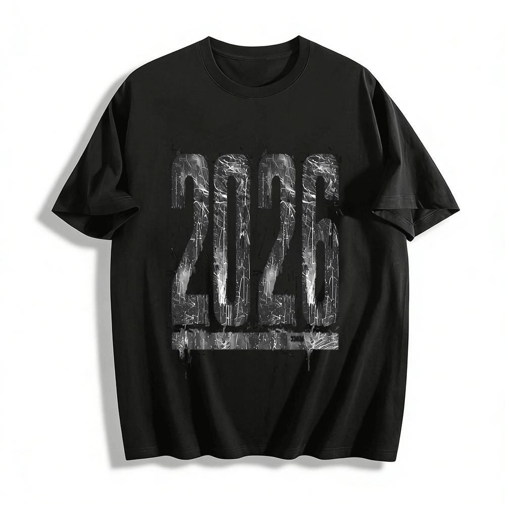 

Vintage Distressed 2026 Graphic Print Casual Trendy Unisex Tee Pure cotton T-shirt XXS