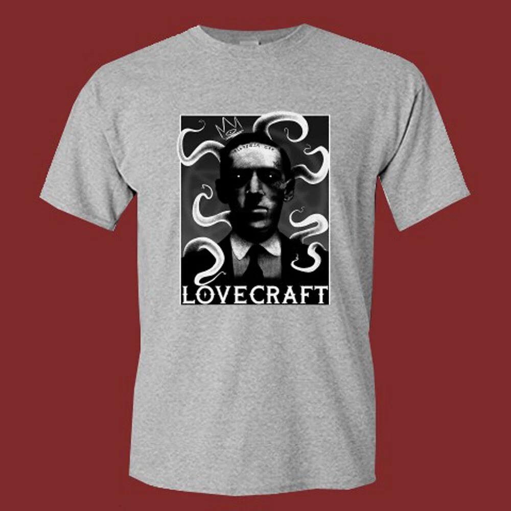 Men s and Women s T-shirts H. P. Lovecraft Horror Poster Men s Grey Size S-5XL XXL